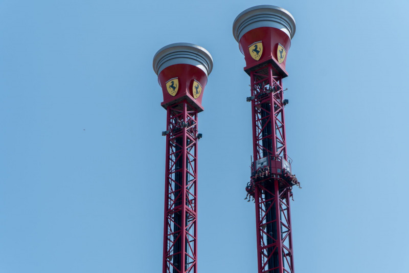 Thrill Towers • S&S Space Shot and Turbo Drop • Ferrari Land